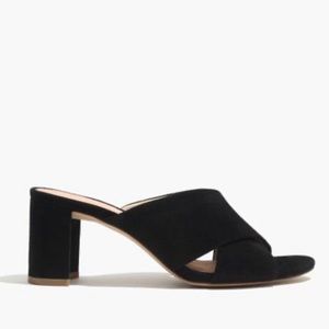 Madewell Greer Suede Black Mule Heels 8
